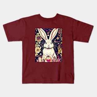 Rabbit on floral background. Kids T-Shirt